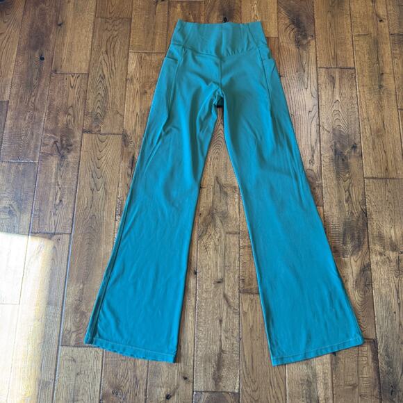 Member's Mark Flare Yoga Pants High Rise Stretch Slash Pockets Sage Green XS - Picture 6 of 6